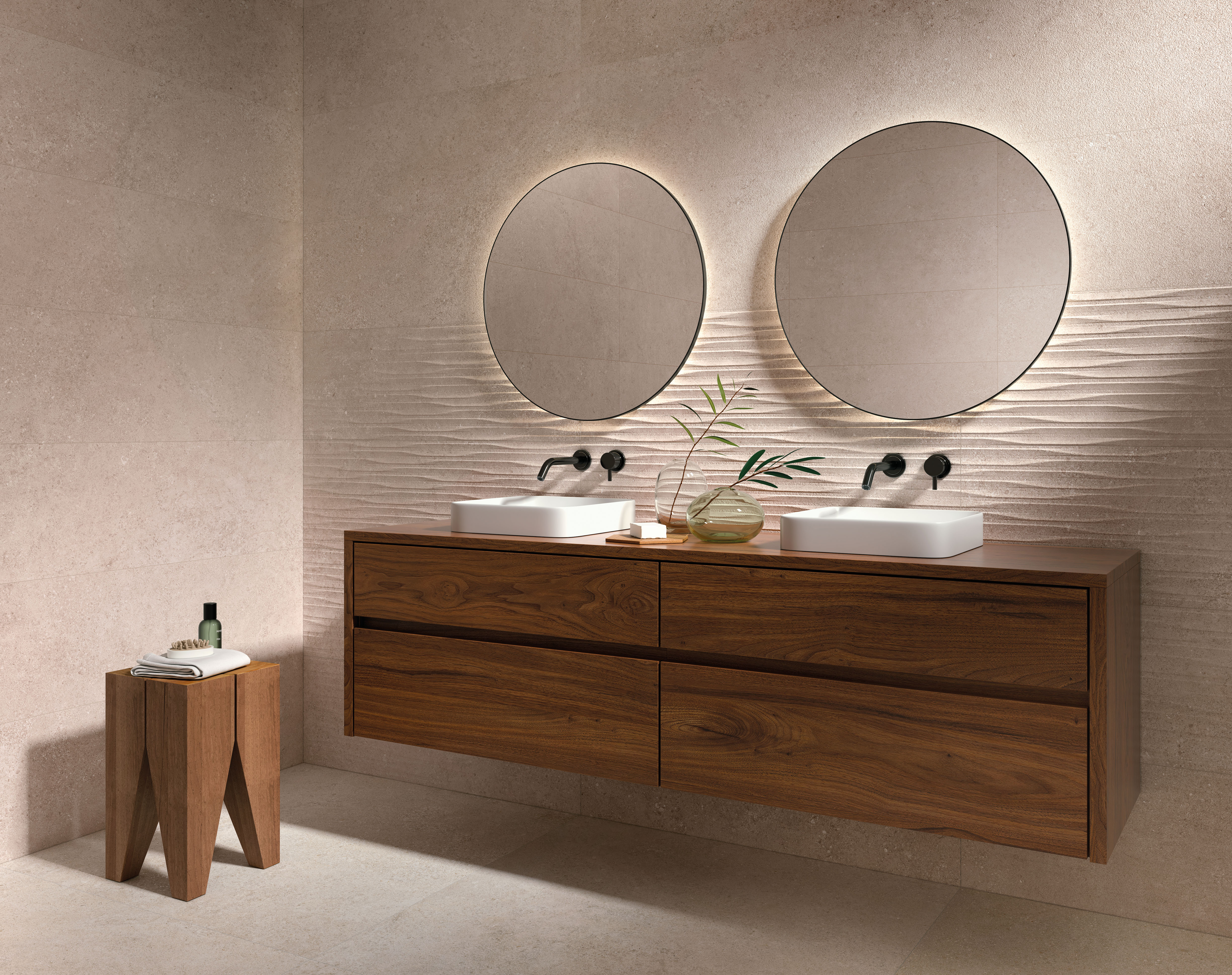 CLUNY PORCELAIN - CLUNY-SAND_33X100-TEXTURED_33X100-DECOR_100X100SP