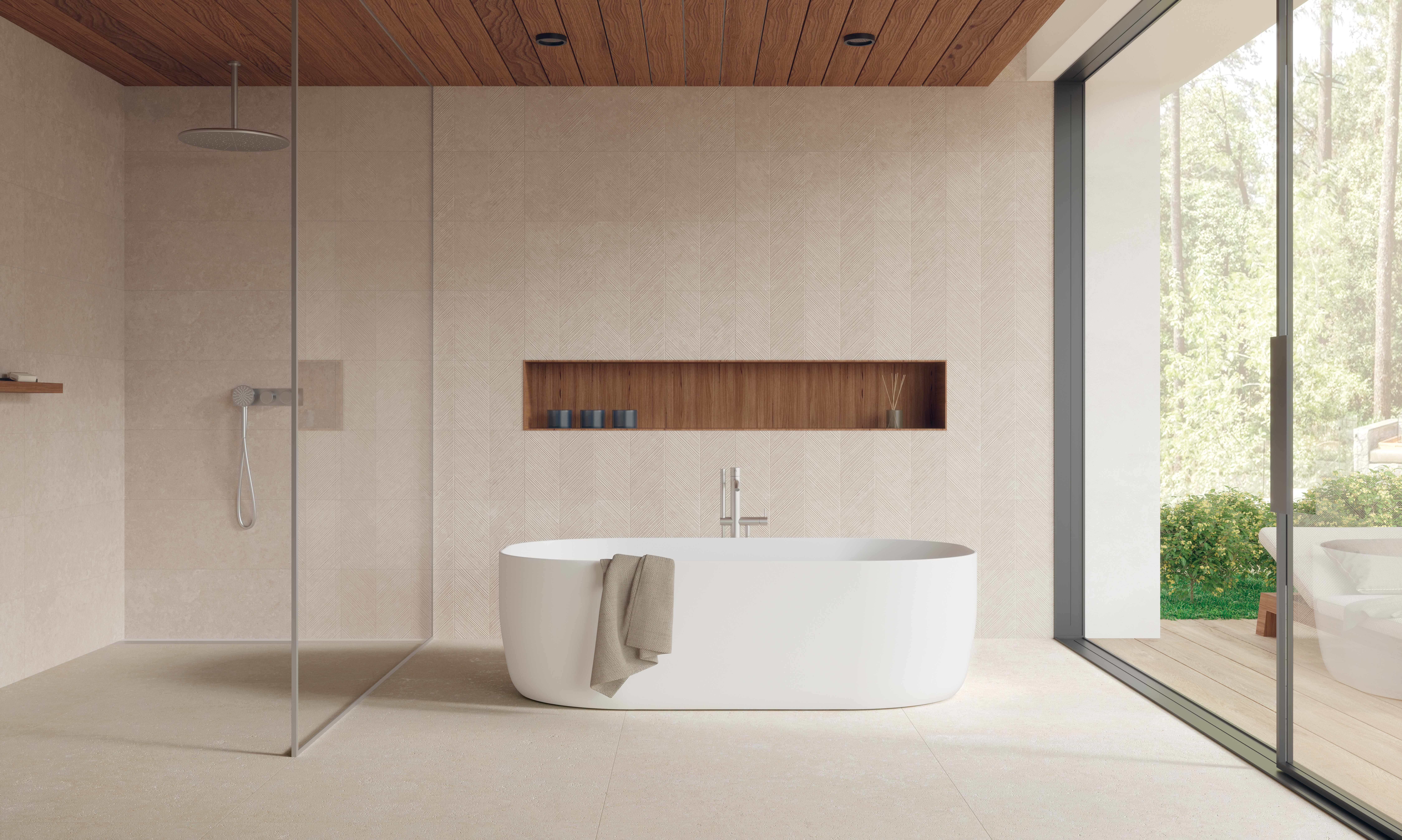 GHENT WAND - 1_GHENT_33X100-BEIGE-DEKOR_33X100-BEIGE_100X100-BEIGE_VERBIER-24X151-TAUPE